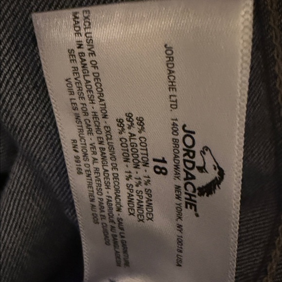 Jordache Blue Cropped Retro Style Jeans with Red Accents Size 18 - Picture 12 of 12